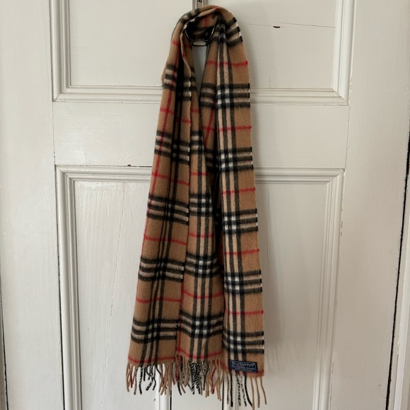Vintage Burberrys Nova Check Wool Cashmere Scarf - Picture 1 of 8